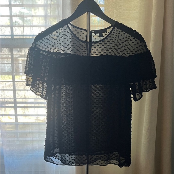 J. Crew Black Sheer Blouse - Picture 2 of 10